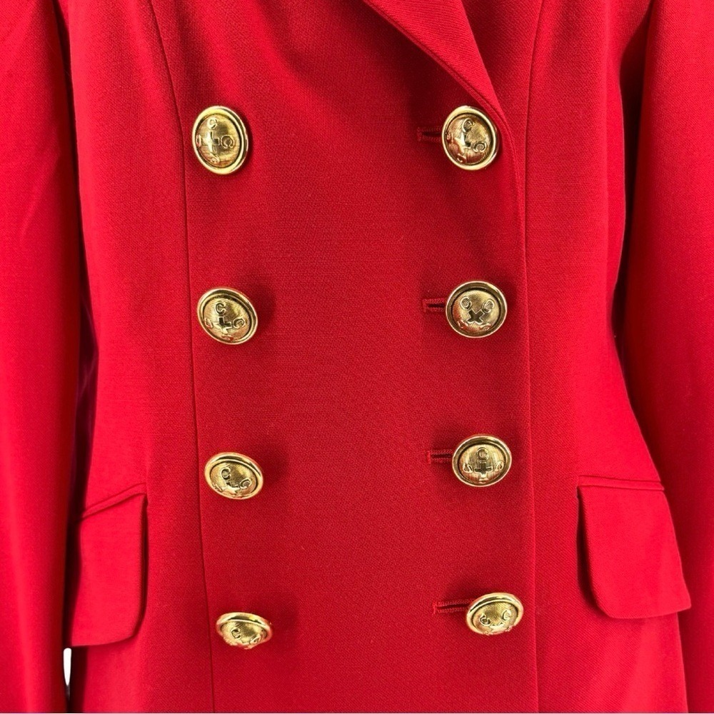 Moschino Cheap and Chic Vintage Double Breasted Wool Blazer Bright Red 10 Italy - Picture 7 of 16